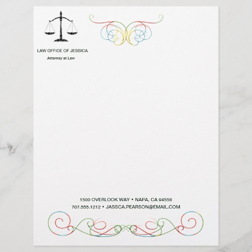 Modern Classic Scales Of Justice Law Letterhead