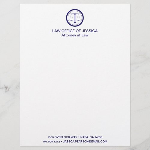 Modern Classic Scales Of Justice Law Letterhead