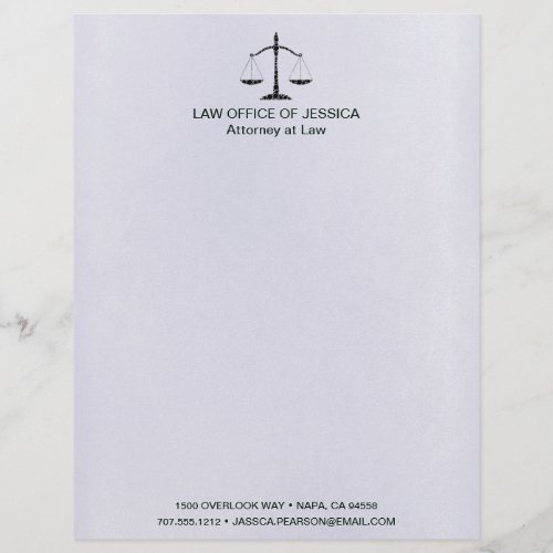 Modern Classic Scales Of Justice Law Letterhead