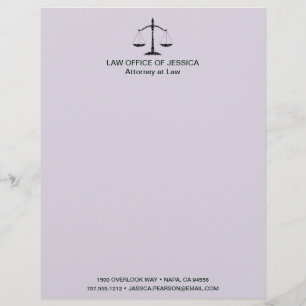 Modern Classic Scales Of Justice Law Letterhead