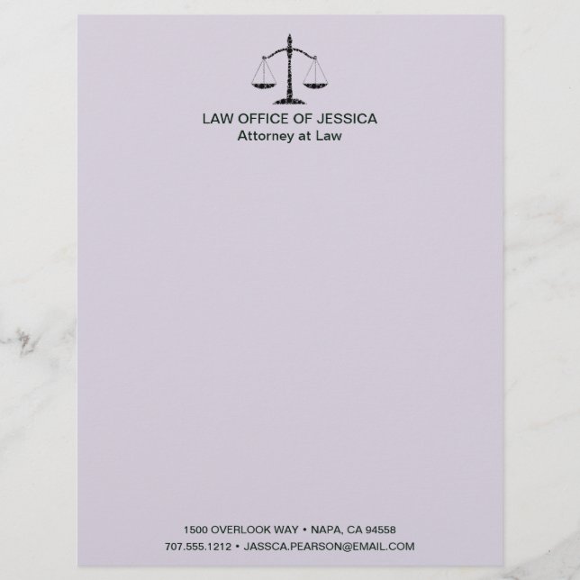 Modern Classic Scales Of Justice Law Letterhead (Front)