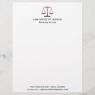 Modern Classic Scales Of Justice Law Letterhead