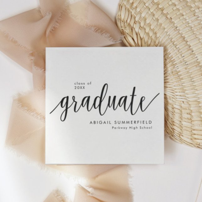 Modern Classic Script Graduation Party Napkins (Creator Uploaded)