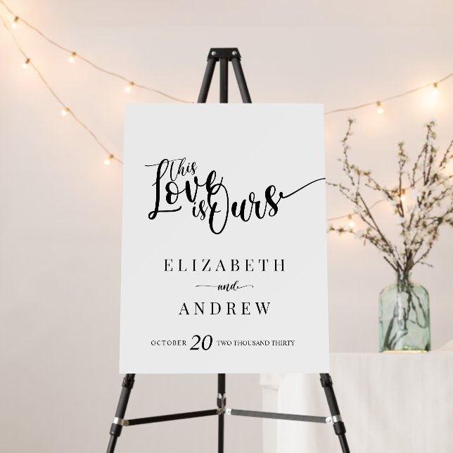 Modern Classic Script Wedding Welcome Sign (In Situ (Stand))