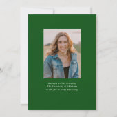 Modern Classic Simple Green Two Photo Graduation Announcement (Back)