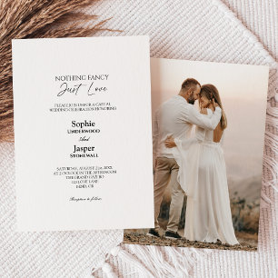 Modern Classic Simple Nothing Fancy Photo Wedding Invitation