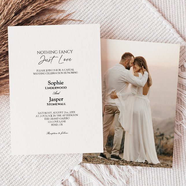 Modern Classic Simple Nothing Fancy Photo Wedding Invitation (Creator Uploaded)