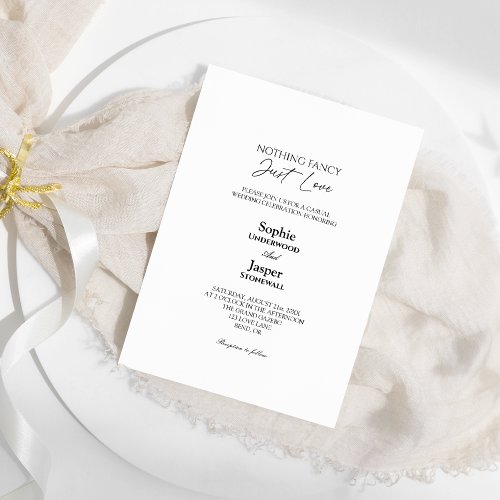 Modern Classic Simple Nothing Fancy Wedding Invitation