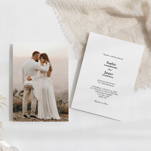 Modern Classic Simple Photo Wedding Invitation