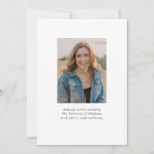Modern Classic Simple Two Photo Graduation Announcement (Back)