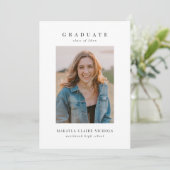 Modern Classic Simple Two Photo Graduation Announcement (Standing Front)