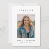 Modern Classic Simple Two Photo Graduation Announcement (Front)