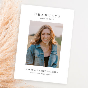Modern Classic Simple Two Photo Graduation Announcement by JAmberDesign at Zazzle