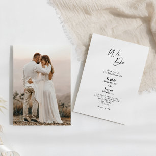 Modern Classic Simple We Do Photo Wedding Invitation