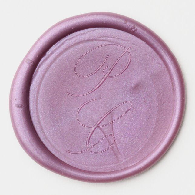 Modern Classic Sophisticated Script Wedding Wax Seal Sticker (Front)