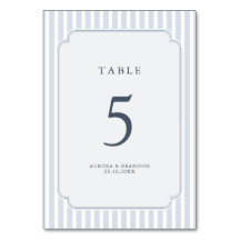 Modern Classic Stripes Dusty Blue Vintage Wedding