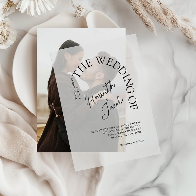 Modern Classic the Arch The Wedding Vellum Invitations (Creator Uploaded)