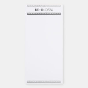Modern Classic To Do Reminder List Black White Magnetic Notepad