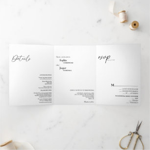 Modern Classic Tri-Fold Wedding Invitation