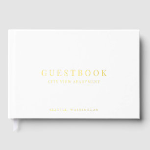Modern Classic Vacation Home Rental Foil Guest Book