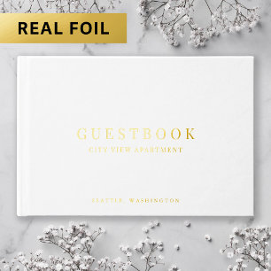 Modern Classic Vacation Home Rental Foil Guest Book