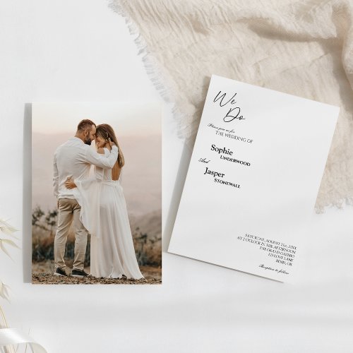 Modern Classic We Do Photo Wedding Invitation