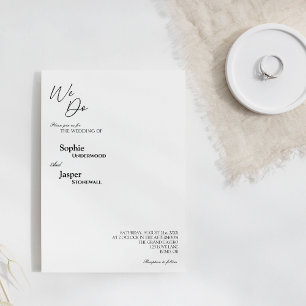 Modern Classic We Do Wedding Invitation
