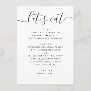 Modern Classic Wedding   Calligraphy Lets Eat Menu