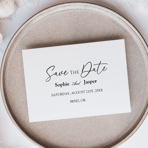 Modern Classic Wedding Flat Save The Date Card