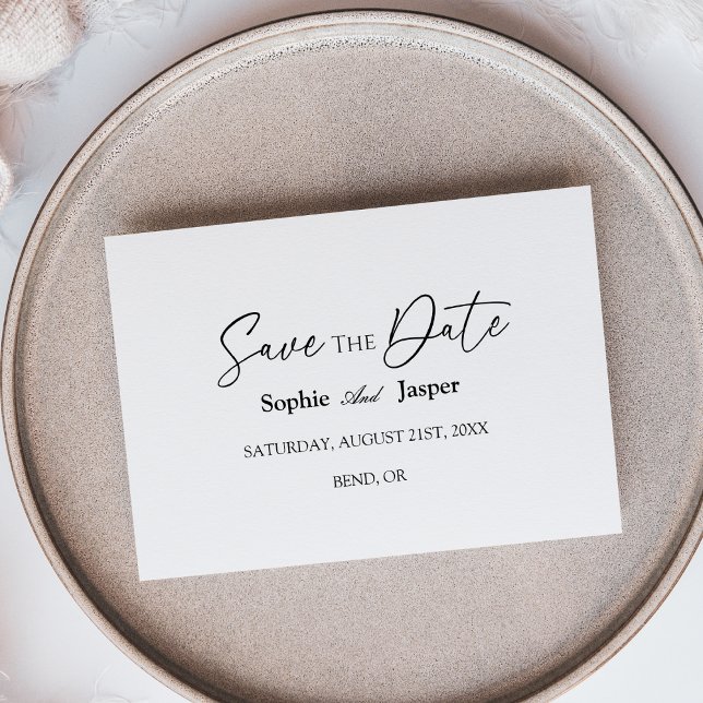 Modern Classic Wedding Flat Save The Date Card (Creator Uploaded)