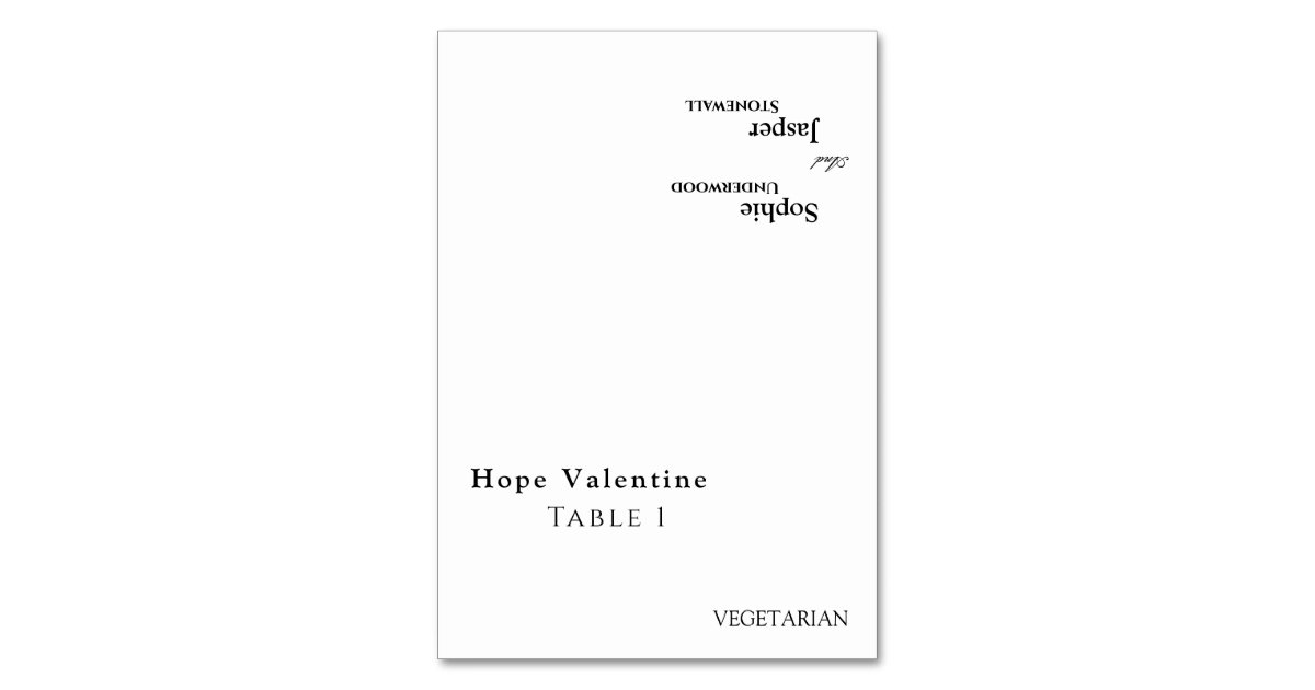 Modern Classic Wedding Foldable Place Card Zazzle