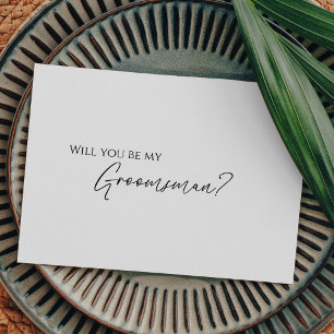 Modern Classic Wedding Groomsman Proposal Card