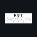 Modern Classic Wedding Monogram Return Address  Rubber Stamp<br><div class="desc">A modern,  formal return address label featuring a classic couples monogram,  names and simple return address. Great additional to a wedding stationery suite for the savvy couple.</div>