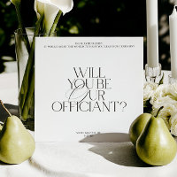Modern Classic Wedding Officiant Proposal Card