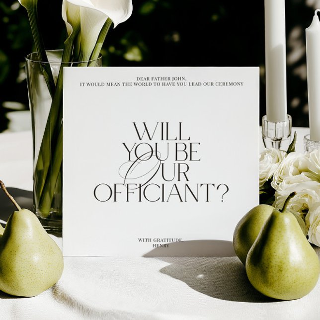 Modern Classic Wedding Officiant Proposal Card (Modern Classic Wedding Officiant Proposal Card)