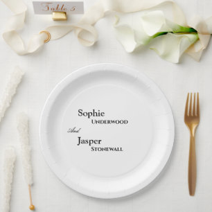 Modern Classic Wedding Paper Plates