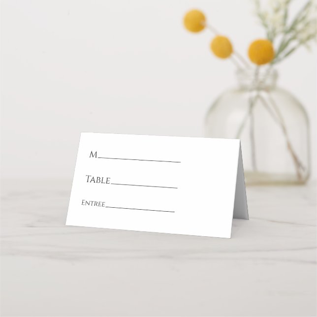 Modern Classic Wedding Place Card (Front)