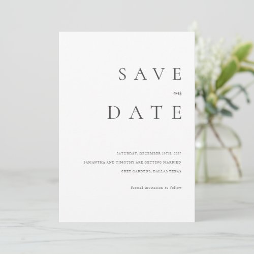 Modern Classic Wedding Save the Date Invitation