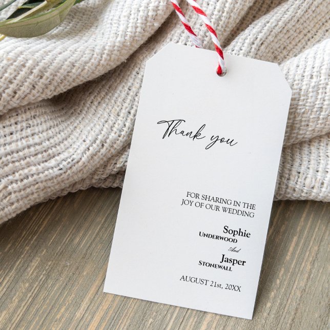 Modern Classic Wedding Thank You Gift Tag (Creator Uploaded)