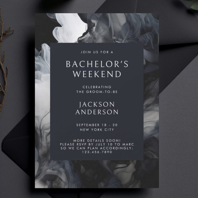 Modern Classy Abstract Bachelor's Weekend Invitation (Creator Uploaded)