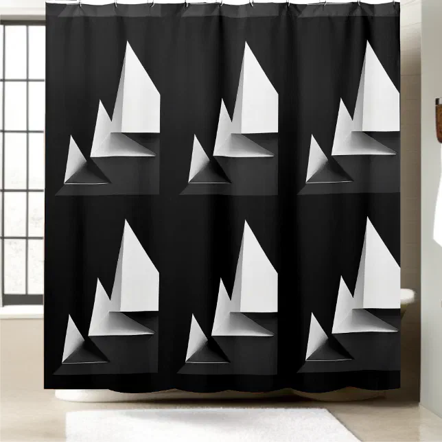 Modern Classy Black and White Shower Curtain | Zazzle