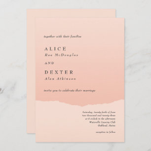 Modern Classy Blush Gradient Wedding Invitation