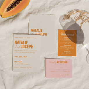 Modern Classy Bright Traditional Colorful Wedding Invitation