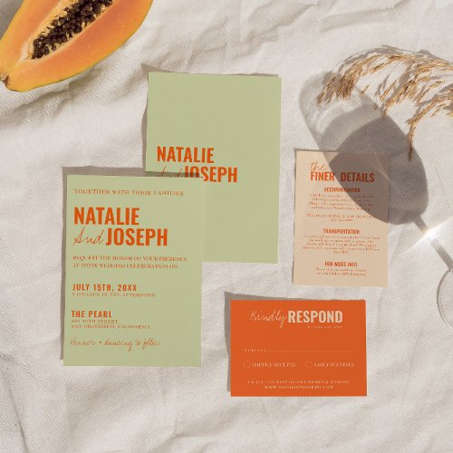 Modern Classy Bright Traditional Colorful Wedding Invitation