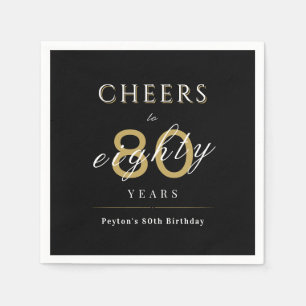 Modern classy cheers to 80 years birthday party napkins