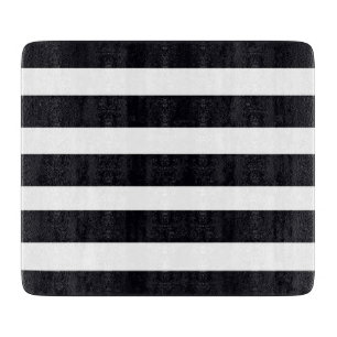 Modern Classy Chic Girly Black White Striped Cutting Board