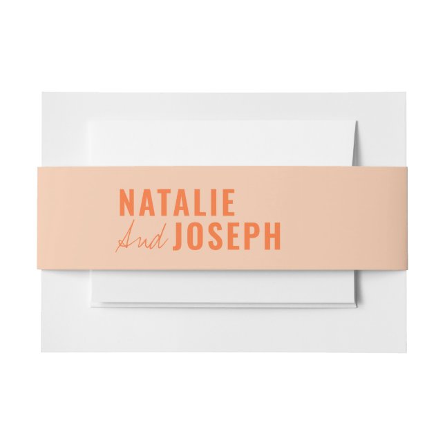 Modern Classy Colorful Whimsical Unique Wedding Invitation Belly Band (Front Example)