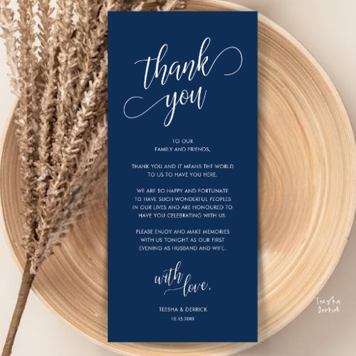 Modern Classy Dinner Place Setting Thank You Card