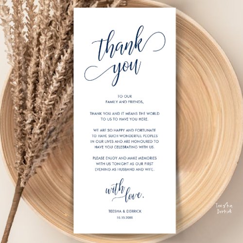 Modern Classy Dinner Place Setting Thank You Card
