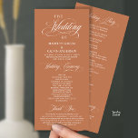 Modern Classy Elegant Wedding Ceremony Program<br><div class="desc">Modern Elegant Classy, Wedding Ceremony Program in 4x9 inches (long) card, copper brown theme. It is designed with scroll accent that can be personalised with custom/ personalised text for your bridal party, ceremony details, memorial notes and thank you message. If you are looking for other program card types and sizes,...</div>
